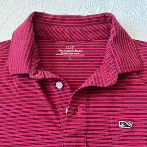 Vineyard Vines Boys Edgartown Polo size Large (16) red and navy